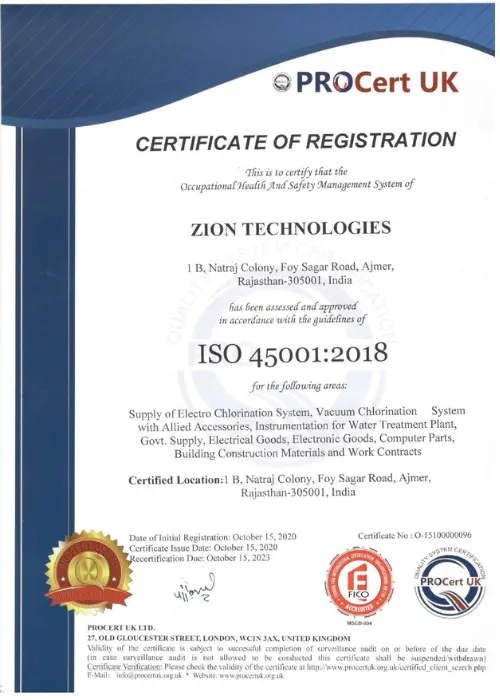 Quality Check Certificate